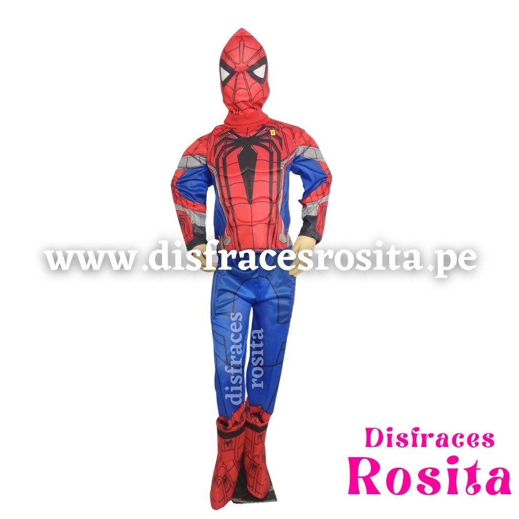 Disfraz Hombre Araña Spiderman Clásico Sublimado con Músculos