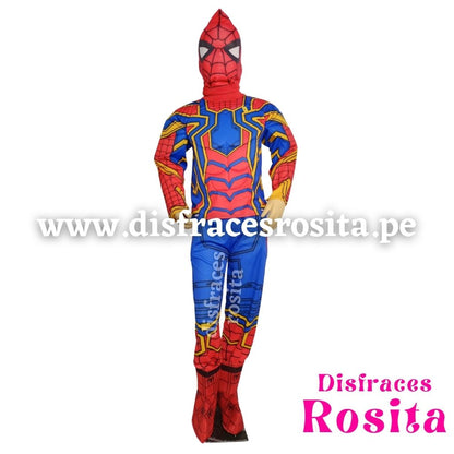 Disfraz Hombre Araña Iron Spiderman Sublimado con Músculos