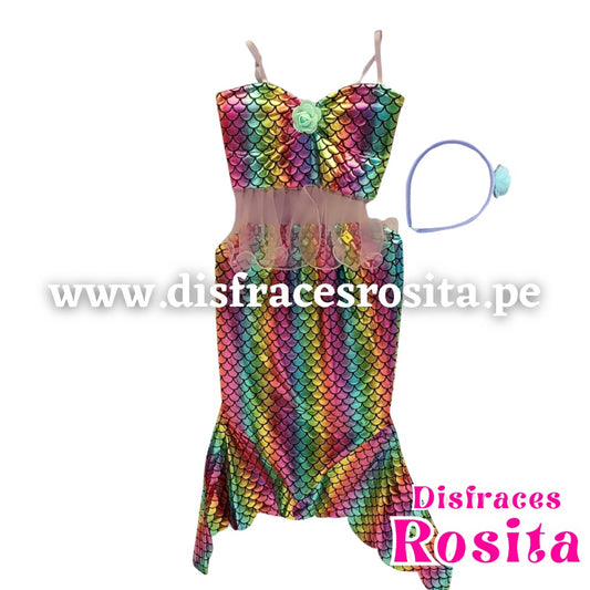 Disfraz Sirenita Multicolor Latex